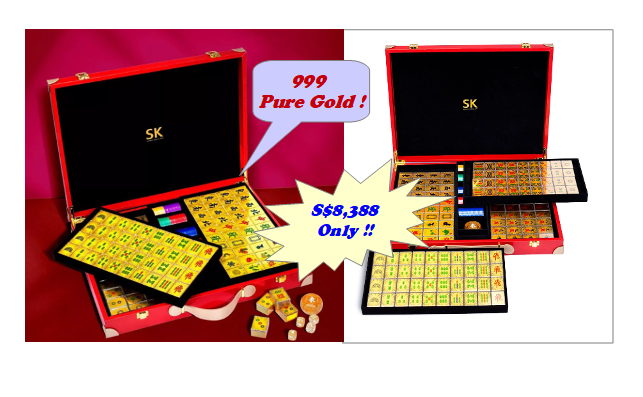 SK Jewellery selling Limited Edition 999 Pure Gold Mahjong Set to impress  your kakis this CNY